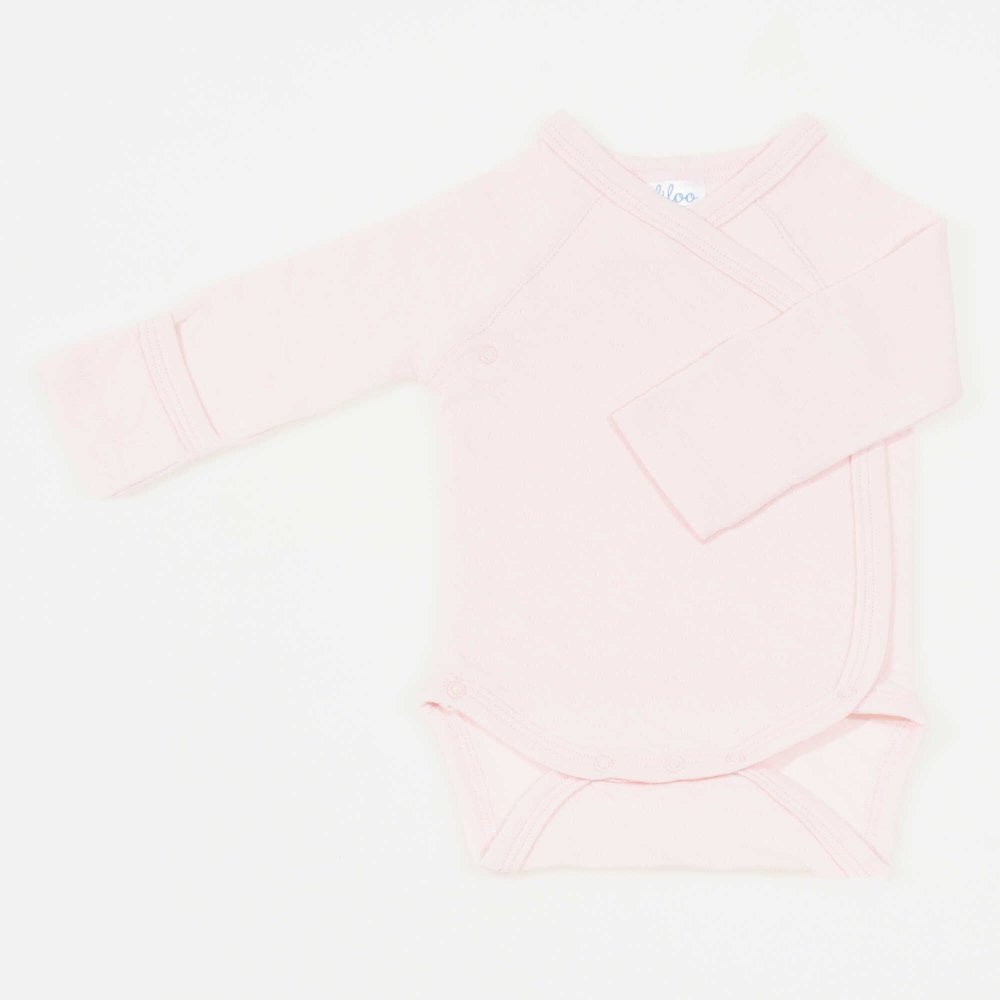 Body with side studs, long sleeves, with pale pink gloves, premium multi-layer material with pattern | liloo