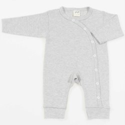 Gray organic cotton long sleeve jumpsuit and pants with cuffs