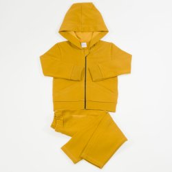 Thick buckthorn brown tracksuit – zip-up hoodie and pants with pockets