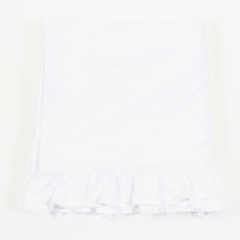 Thin white double bedspread with frill liloo