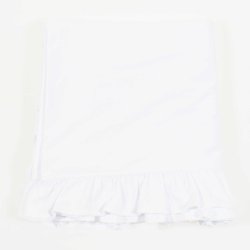 Thin white double bedspread with ruffle