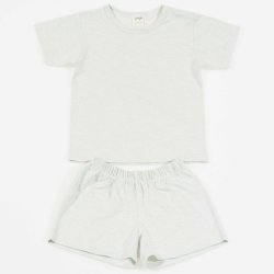 Summer pajamas with short sleeves and shorts organic cotton duck egg color